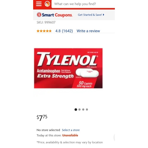 Tylenol Extra-Strength Caplets, 50 ct. | Family Dollar
