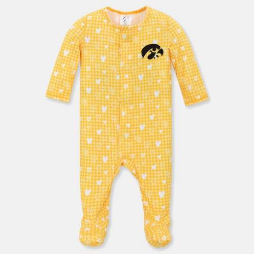 Iowa Hawkeyes ZooZatz Newborn & Infant Hearts Magnetic Closure Sleeper - Gold
