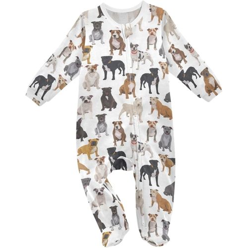 SHJI Baby One-Piece Footies Long Sleeve Rompers Pajamas Zip Front Pjs for Boys Girls kids