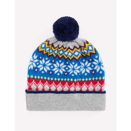 Fair Isle Beanie-Grey Marl Snowflake