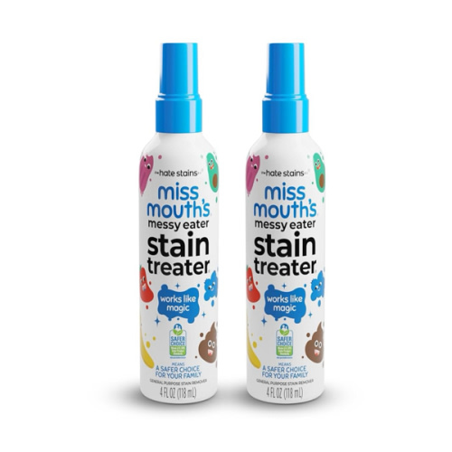 Miss Mouth's Messy Eater Stain Treater Spray - 4oz 2 Pack Stain Remover - Newborn & Baby Essentials - No Dry Cleaning Food, Grease, Coffee Off Laundry, Underwear, Fabric