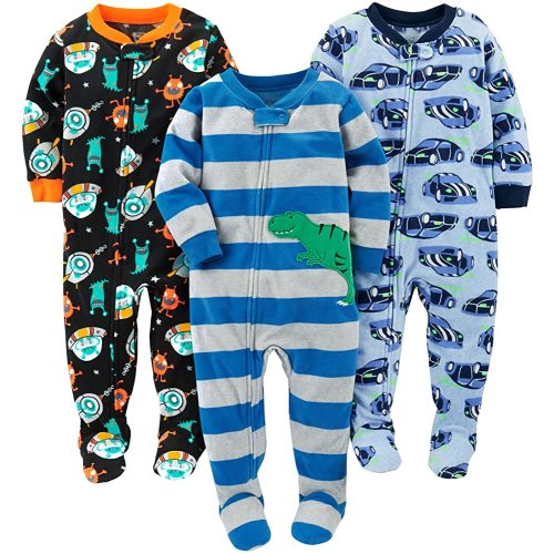 Simple Joys by Carter's Baby Boys Loose-Fit Flame Resistant Fleece Footed Pajamas