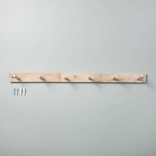 Wood 6-peg Wall Hook - Hearth & Hand™ With Magnolia: Mountable Rack, Whitewash Finish, No Tools