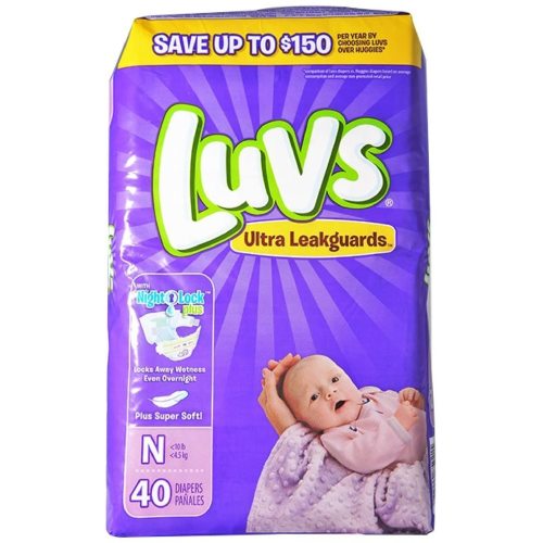 Luvs Newborn Ultra Leakguards Diapers, 40 Count