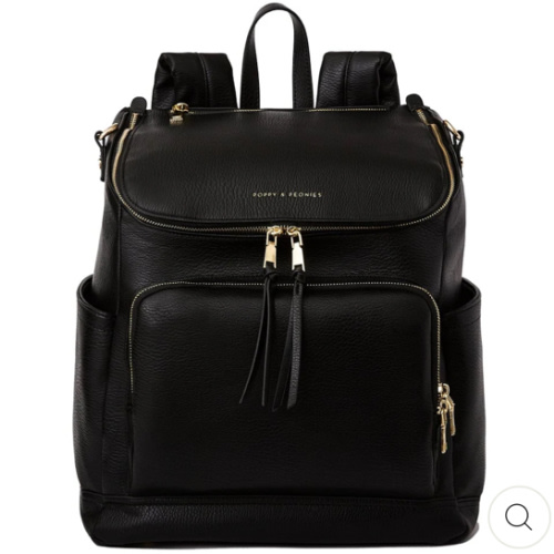 Lullaby Diaper Backpack, Black | Poppy & Peonies