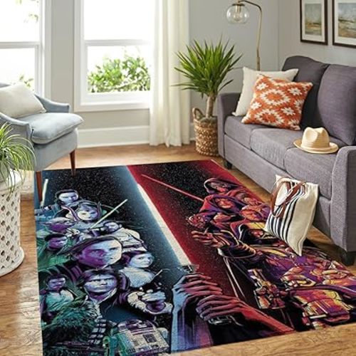 Star-Wars Movie Area Rug for Living Room, Nursery Rug, Washable Bedroom Rug, Room Decor for Star-Wars Fans, Durable Carpet (60 x 96 inches)