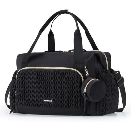 mommore Diaper Bag Tote, Large Capacity Travel Diaper bags, Hospital Bag for Labor Delivery, Baby Bag with Pacifier Case