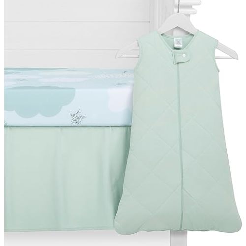 Evolur Dreamer 3 Piece Crib Bedding Set, Machine Washable, Soft and Breathable Toddler Bedding Set, Includes Fitted Sheet, Wearable Blanket and Crib Skirt