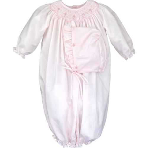 Smocked Rosebud Convertible Gown Set | Posh Tots Children's Boutique