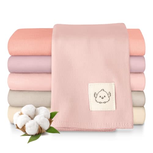 Organic Burp Cloths Baby Boy, Girl,6-Pack Large Burping Cloths (Muted Muse) | 100% Cotton Burp Clothes for Babies, Newborns Spit Up Rags, Super Soft, Absorbent Towels, Gender Neutral, Machine Washable