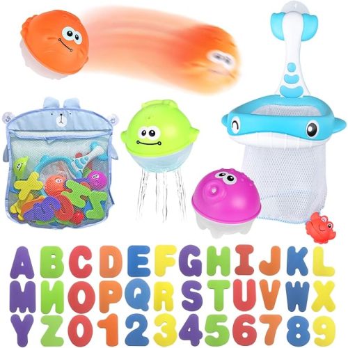 Baby Mold Free Foam Bath Toys with Organizer Bag for 1 2 3 4 5 Year Old