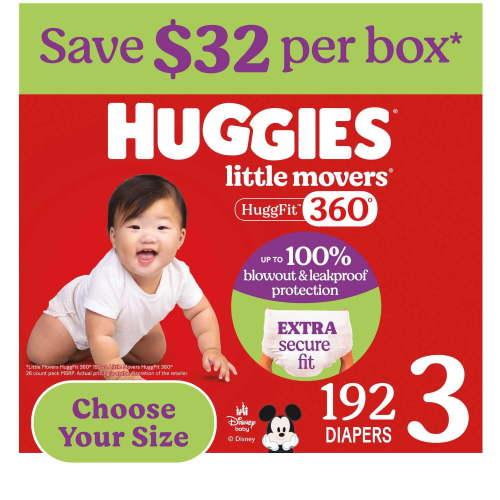 Huggies Little Movers HuggFit 360° Diapers, Sizes 3-7 - Samsclub.com