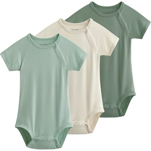 Yoofoss Baby Bodysuits Rayon Made From Bamboo, Soft Breathable Baby Onesie Short Sleeve Baby Boys Girls Clothes