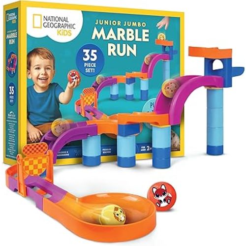 National Geographic Kids Junior Marble Run Ball Drop Toy for Toddlers