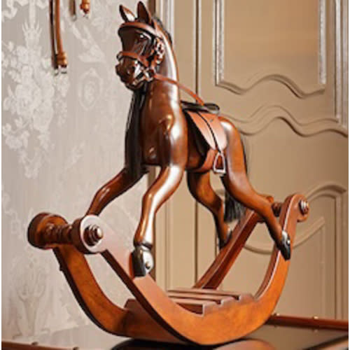 Wooden Victorian Era Tabletop Rocking Horse - Equine Luxuries