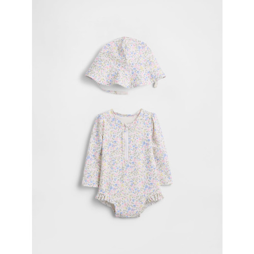 Baby Floral Rash Guard Swim Set