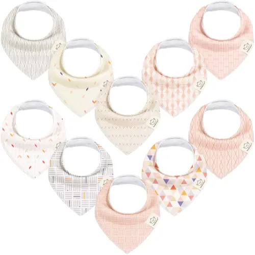 KeaBabies 10-Pack Organic Bandana Bibs