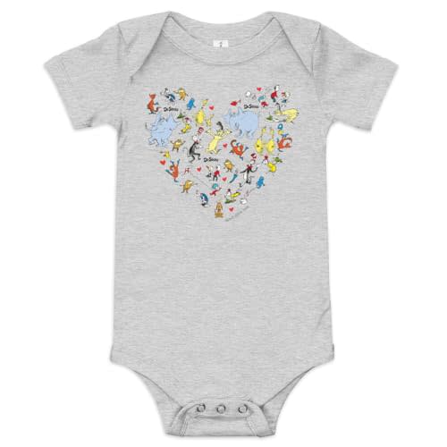 Dr. Seuss "The Cat In The Hat Characters - Baby Unisex Short Sleve Cotton Bodysuit - Officially Licensed