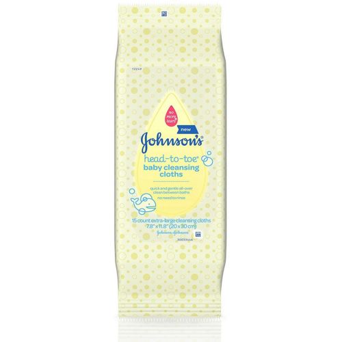 Johnsons Head-To-Toe Baby Cleansing Cloths 15 ea (Pack of 6)
