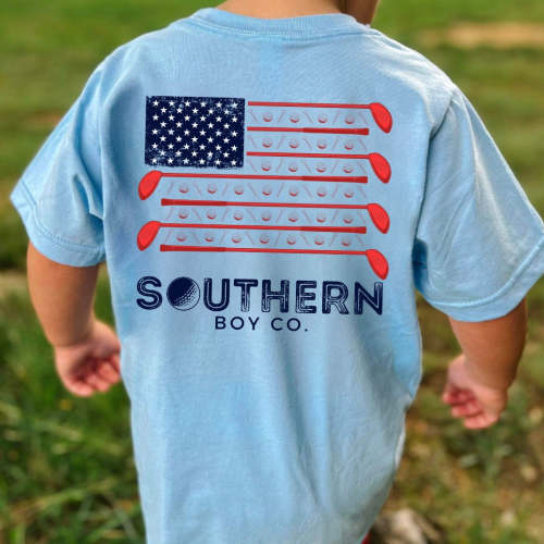 American Golf Flag Short Sleeve Boys Shirt – Southern Boy Co.