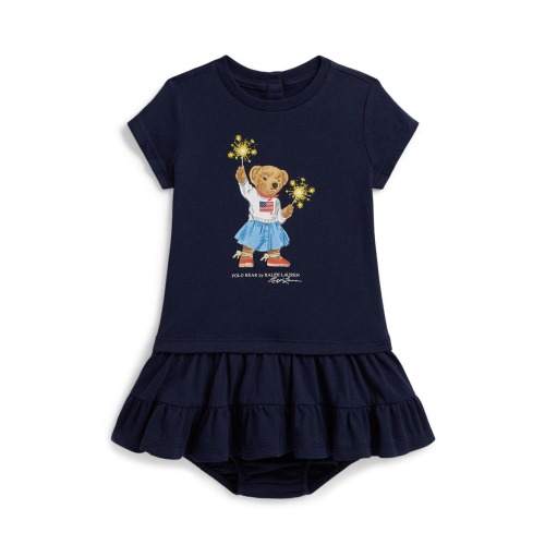 Bear Jersey Dress & Bloomers Set
