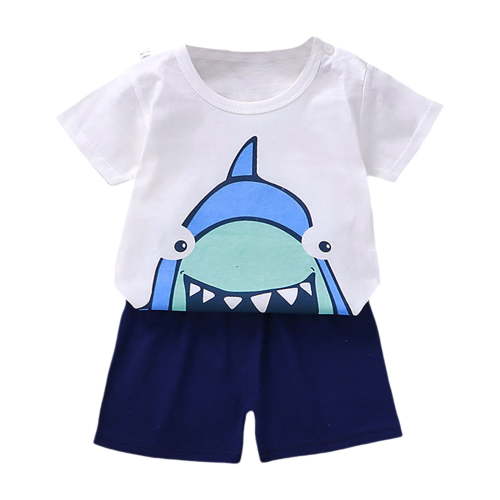CONROSES Toddler Boys Clothes Sets Cartoon Graphic Short Sleeve T-Shirt Shorts Outfits for Kids, Sizes 3-6 Months