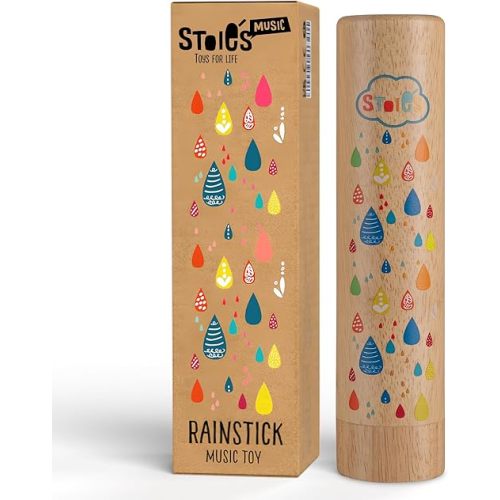 Stoie's Wooden Rain Stick Instrument for Kids