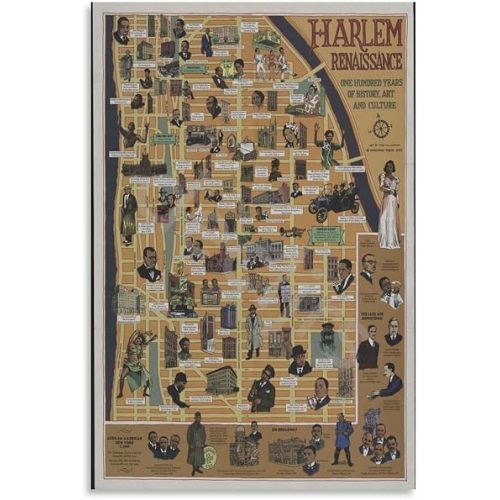 Harlem Renaissance History Poster Black History Art (4) Canvas Painting Posters And Prints Wall Art for Living Room Bedroom Decor 12x18inch(30x45cm) Unframe-style