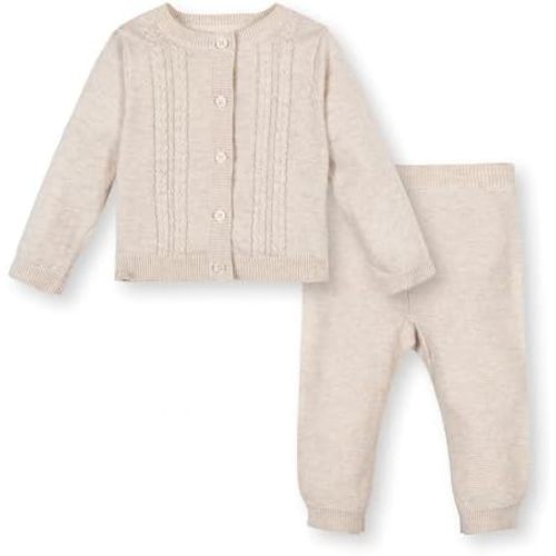 Hope & Henry Layette Long Sleeve Cardigan Sweater and Legging 2-Piece Set