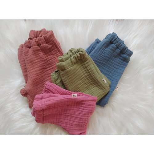100% Cotton Muslin Baby Trousers: Boho Toddler Pants