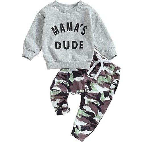 fhutpw Baby Boy Clothes Crewneck Graphic Sweatshirt & Jogger Pants Outfits