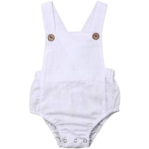 Newborn Baby 1 Piece Summer Romper Baby Girl Boy Solid Color Jumpsuit Sleeveless Backless Overalls Outfits