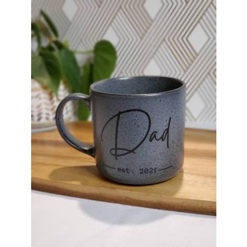 Dad Coffee Cup, Dad Mug, Dad established 2024 2025, New Dad Gift, Christmas gift for Dad, Pregnancy Announcement, Speckled Mug