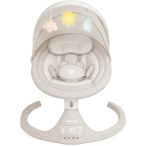 Jool Baby Nova Baby Swing for Infants – Bluetooth Music, Remote (Oatmeal) | Keep Baby Happy While Getting Things Done – Gentle Side-to-Side Motion Helps Baby Feel Content