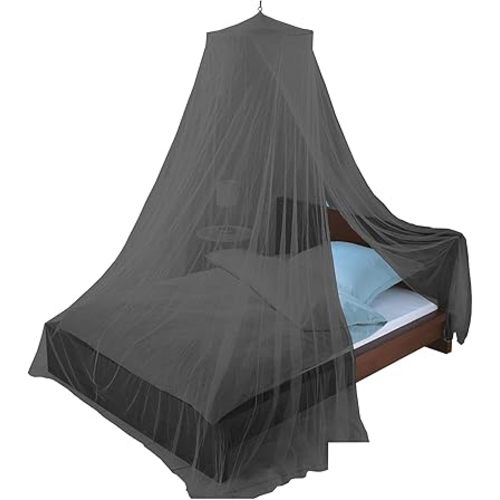 Just Relax Decorative Elegant Bed Net Canopy Set Including Full Hanging Kit, Ideal for Indoors or Outdoors, Intended for Covering Beds, Cribs, Hammocks (Black, Twin/Full)