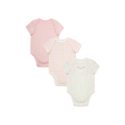3-Pack Check Assorted Cotton Bodysuits