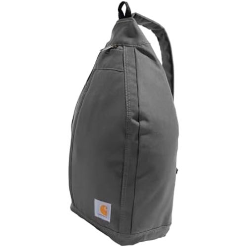 Carhartt Durable Sling Bag, Crossbody Backpack with Side Release Buckle, Tablet Sleeve and Adjustable Strap, Gravel