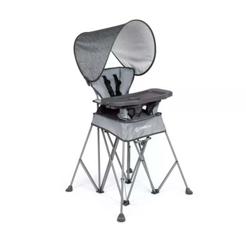 Baby Delight Go with Me Uplift Deluxe Portable High Chair with Canopy in Elephant Gray