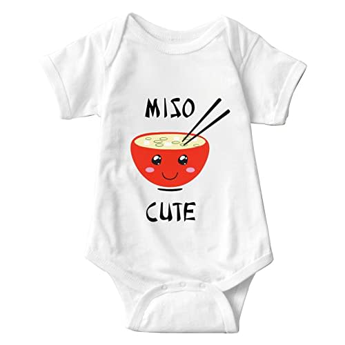 listery Funny Baby Clothes Miso Cute Bodysuit Miso Cute Infant Baby Anime Newborn Unisex Romper