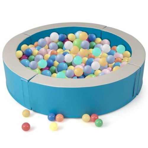Costway 44.5" x 10" Baby Ball Pit Detachable Foam Ball Pit with 50 Colorful Ocean Balls Blue