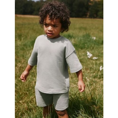 Buy Ecru Textured Short Sleeve T-Shirt and Shorts Set (3mths-7yrs) from Next USA