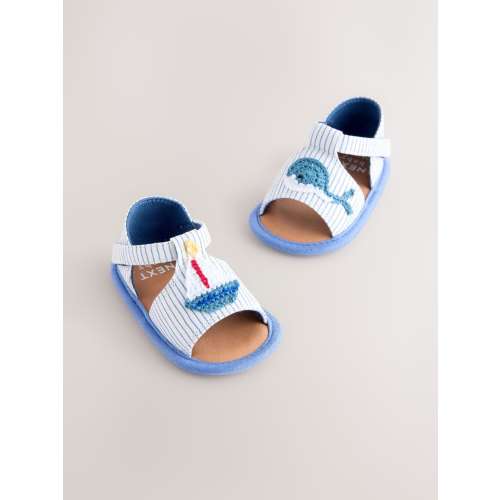 Navy Nautical Touch Fastening Baby Sandals