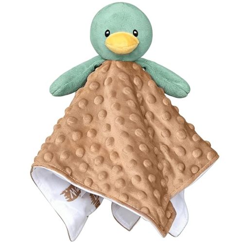 Baby Security Blanket Soft Baby Lovey Unisex Lovey Shower Gifts for Newborn Boys and Girls Snuggle Toy Mallard Duck Stuffed Animal Green 14 Inch