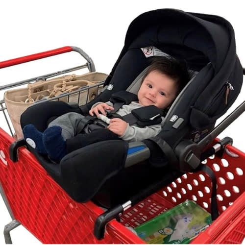 Car Seat Carrier for Shopping Carts, Allows Babies, Newborns, Infants and Toddlers to Stay Snug or Sleeping in Car Seat While Parents Shop, As Seen on Shark Tank