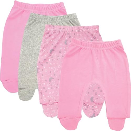 123 Bear 100% Cotton Baby Pants/Leggings with Footies 100% Cotton Unisex Boys Girls