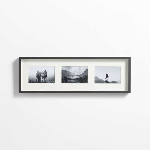 Brushed Black Triple 4x6 Picture Frame
