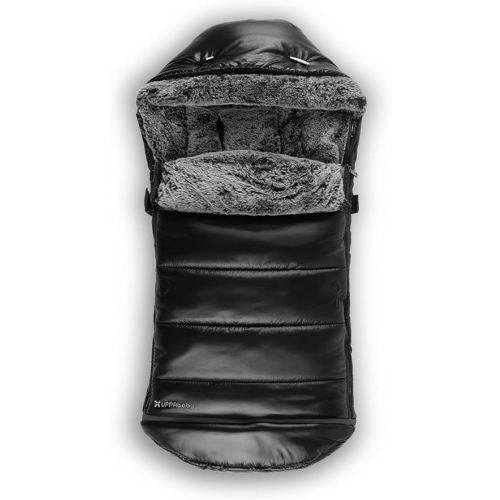 UPPAbaby CozyGanoosh Luxe 2-in-1 Footmuff - Fits Strollers + RumbleSeat – Ultra-Plush with Zip-Out Liner, All-Season Weatherproof Cover - Lyla (Onyx Nylon)