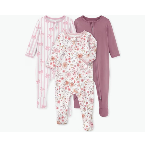 Amazon.com: Yoofoss Pijamas de bebé 100% Algodón Orgánico Ropa de dormir para bebé recién nacido 0-3 3-6 6-9 meses Ropa para niños Niña 3 piezas de pijamas con pies