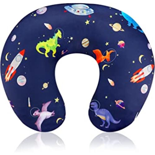 GFU Nursing Pillow Cover, Newborn Breastfeeding Pillow Case for Boys and Girls, Soft Baby Breastfeeding Pillow Slipcover, Fit for Standard Infant Nursing Pillows, Dark Blue Space Dinosaur