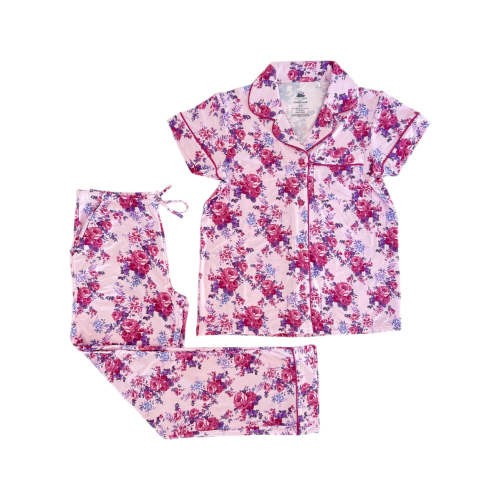 Women's Short Sleeve Lounge Set, Violet Rose